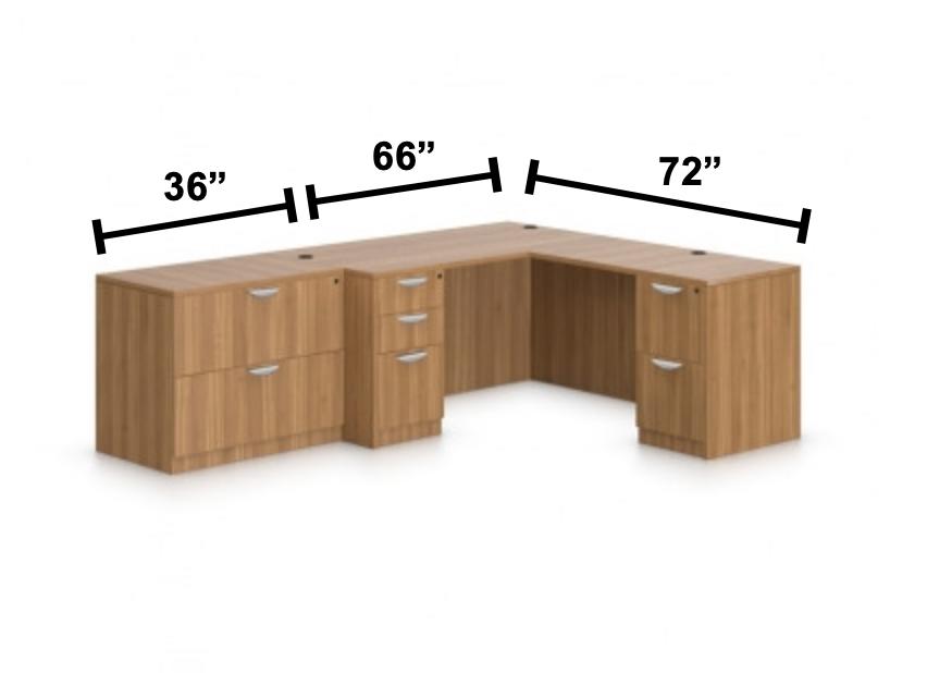  Offices To Go Superior Laminate Corner Desk and File Cabinet Layout SL-N 