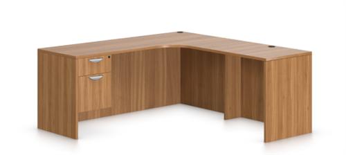  Offices To Go Superior Laminate Corner Desk In Autumn Walnut 