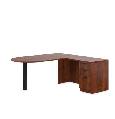 Offices To Go Superior Laminate D-Island Corner Desk with Pedestal (5 Finishes Available!)