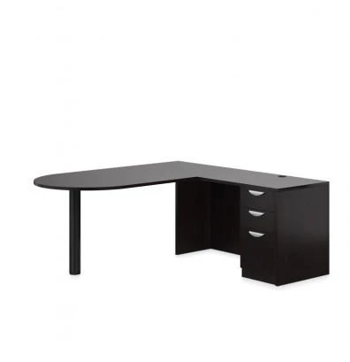 Offices To Go Superior Laminate D-Island Corner Desk with Pedestal (5 Finishes Available!)