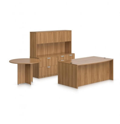 Offices To Go Superior Laminate Desk Set with Side Table SL-21 (5 Finishes Available!)