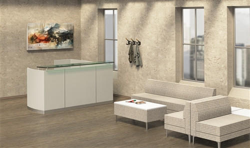 Mayline Group Mayline Medina MNRSLBF Reception Desk with Textured Sea Salt Finish