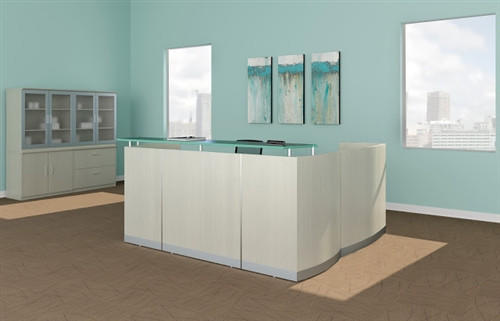 Mayline Group Mayline Medina MNRSLBF Reception Desk with Textured Sea Salt Finish