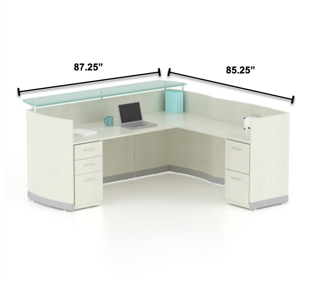 Mayline Group Mayline Medina MNRSLBF Reception Desk with Textured Sea Salt Finish