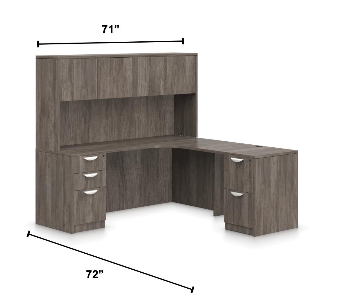  Offices To Go Superior Laminate L Shaped Desk with Hutch SL-25 (5 Finishes Available!) 