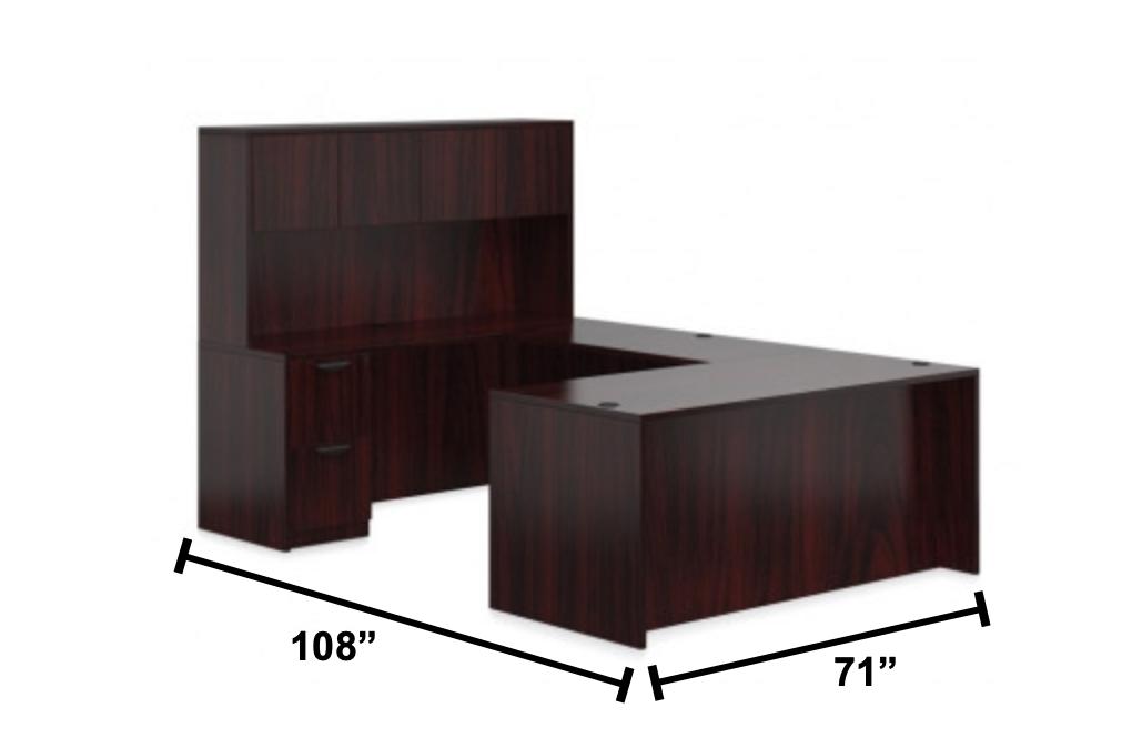 Offices To Go Superior Laminate Mahogany Desk with Hutch