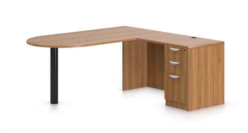 Offices To Go Superior Laminate Series Collaborative Corner Desk In Walnut