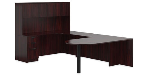  Offices To Go Superior Laminate Series Mahogany Desk Configuration SL-19-AML 