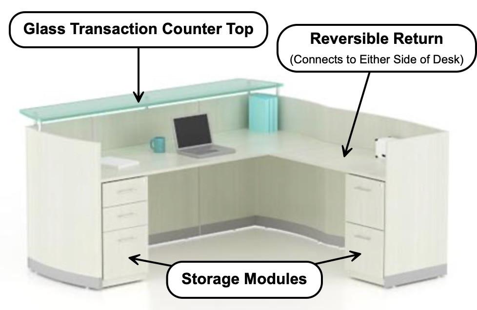 Mayline Group Mayline Medina Modern Reception Desk MNRSLBF