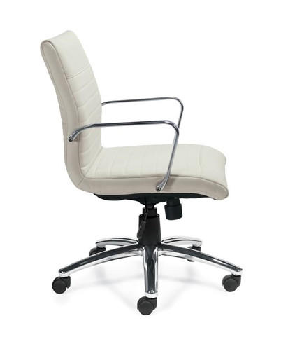  Offices To Go White Leather Ribbed Back Conference Chair 