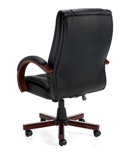  Offices To Go Wood and Leather Executive Conference Chair 11300B 