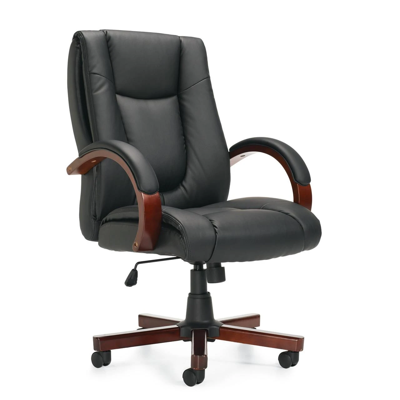 Offices To Go Wood and Leather Executive Conference Chair 11300B