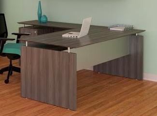 Mayline Group Mayline Medina Straight Front Desk with Return and Pedestal