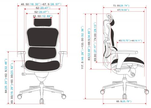 Eurotech Seating Eurotech Black Leather Ergohuman Luxury Ergonomic Office Chair LE9ERG