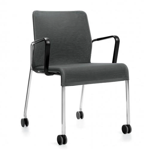 Global Total Office Global 5942C Lite Series Mesh Side Chair with Arms and Casters (24 Color Options Available!)