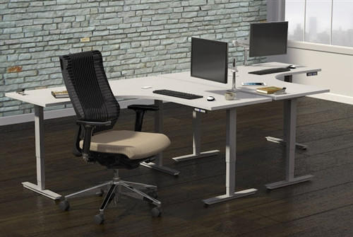 Mayline Group Mayline ML 3 Column L Shaped Ergonomic Office Table 53366LH (Multiple Finish Options!)