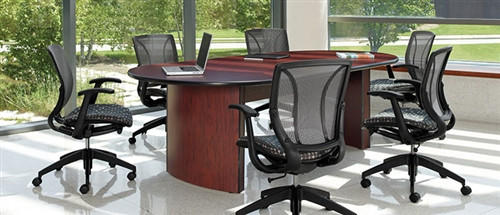 Global Total Office Global 8' Racetrack Conference Table with Contemporary Style 