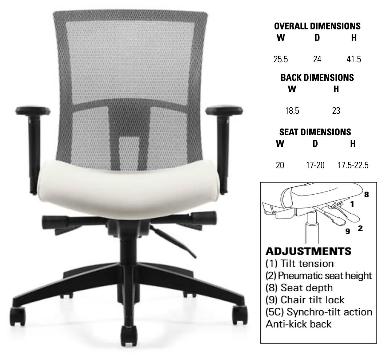 Global Total Office Vion 6321-0 High Back Office Chair with Mesh Back by Global