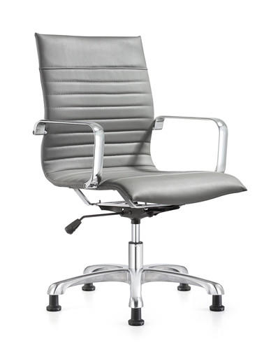 Woodstock Marketing Janis Gray Leather Side Chair