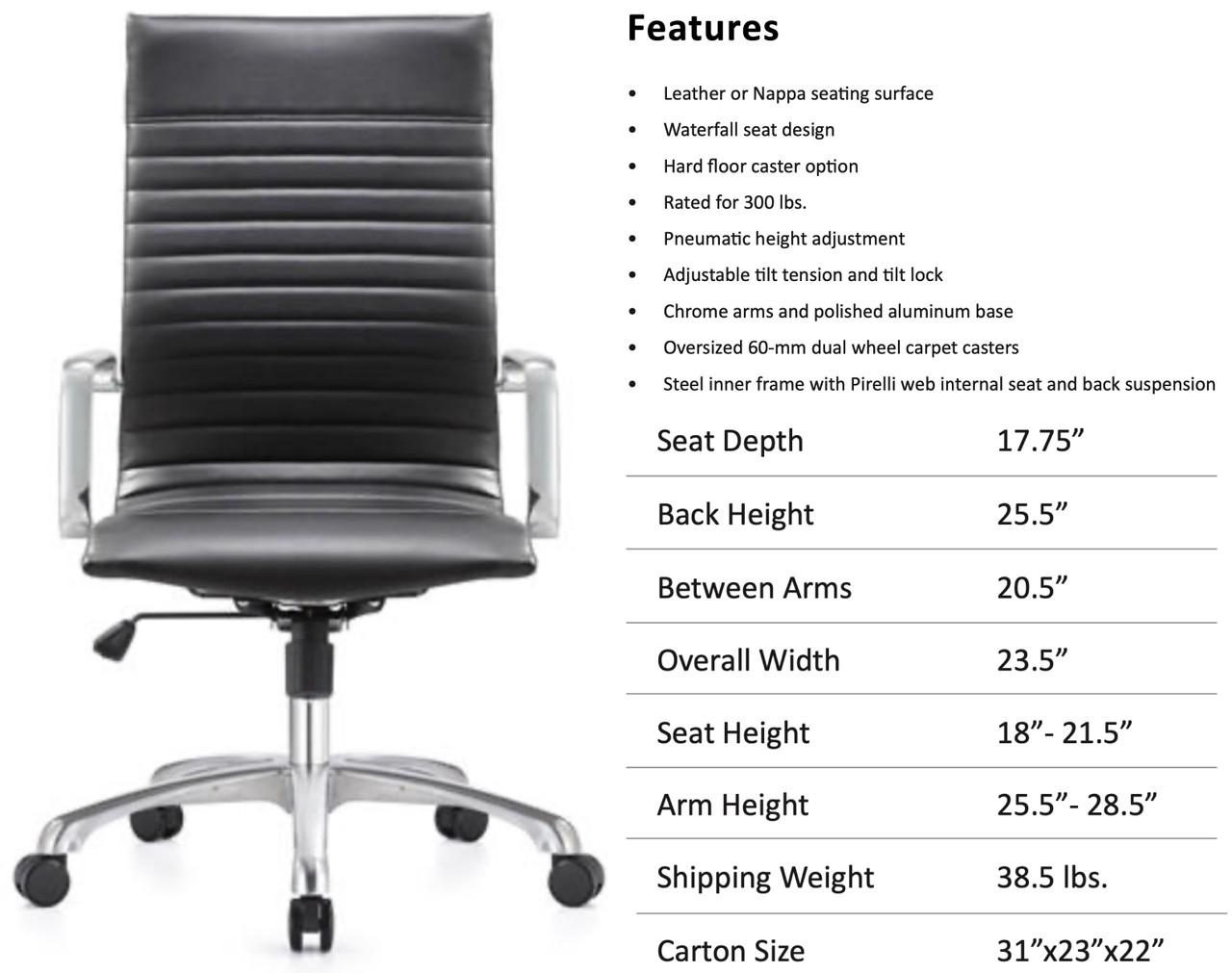 Woodstock Marketing Janis High Back Black Leather Conference Chair