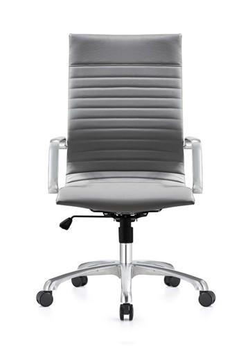 Woodstock Marketing Janis High Back Gray Leather Conference Chair
