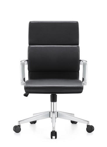 Woodstock Marketing Jimi Mid Back Contemporary Black Leather Office Chair