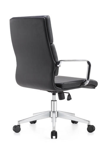 Woodstock Marketing Jimi Mid Back Contemporary Black Leather Office Chair