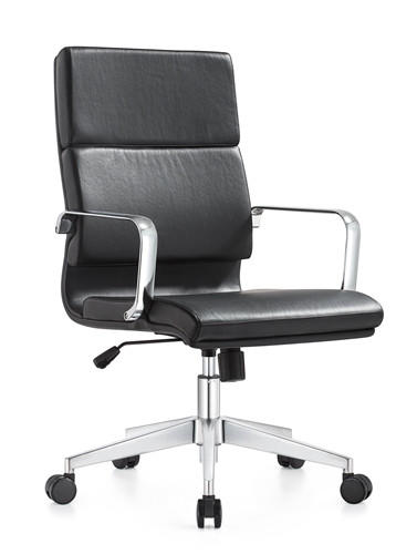 Woodstock Marketing Jimi Mid Back Contemporary Black Leather Office Chair