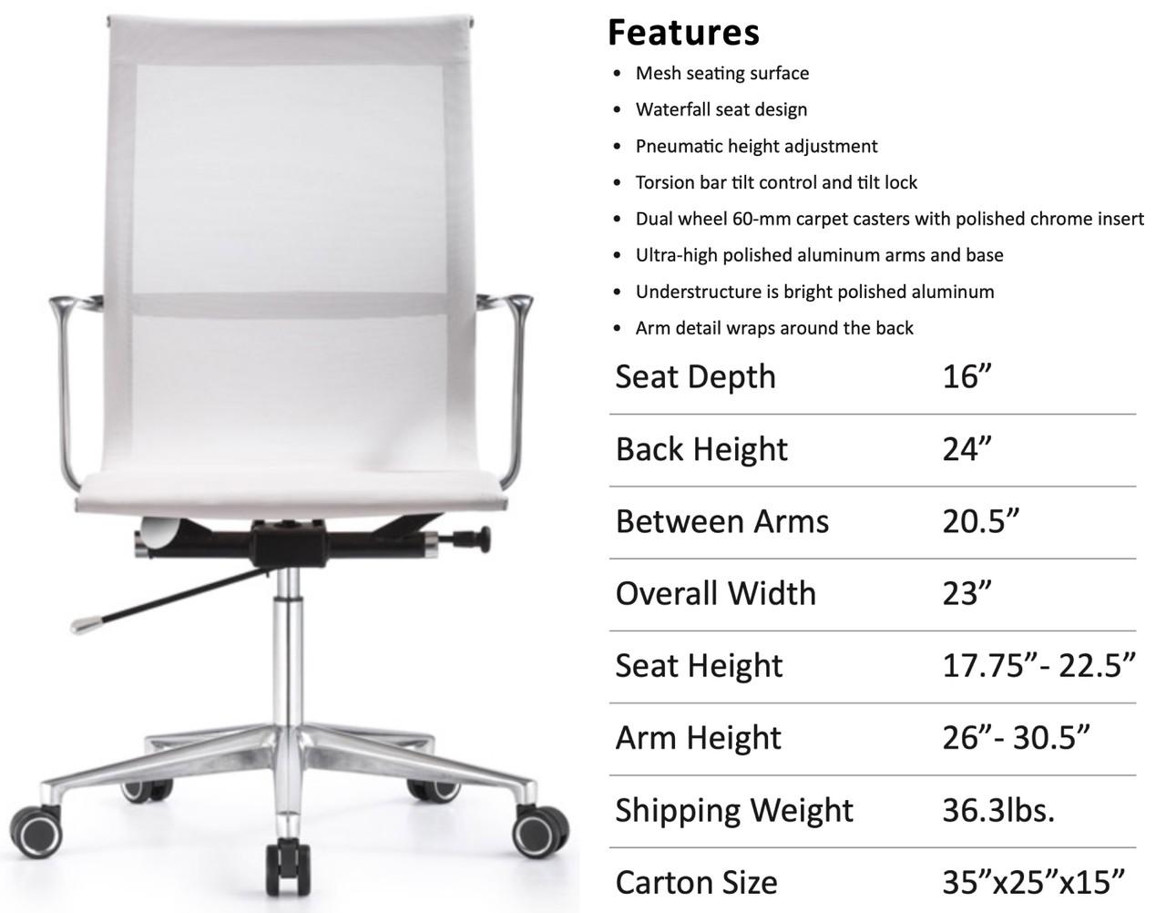 Woodstock Marketing Joan Contemporary White Mesh Office Chair