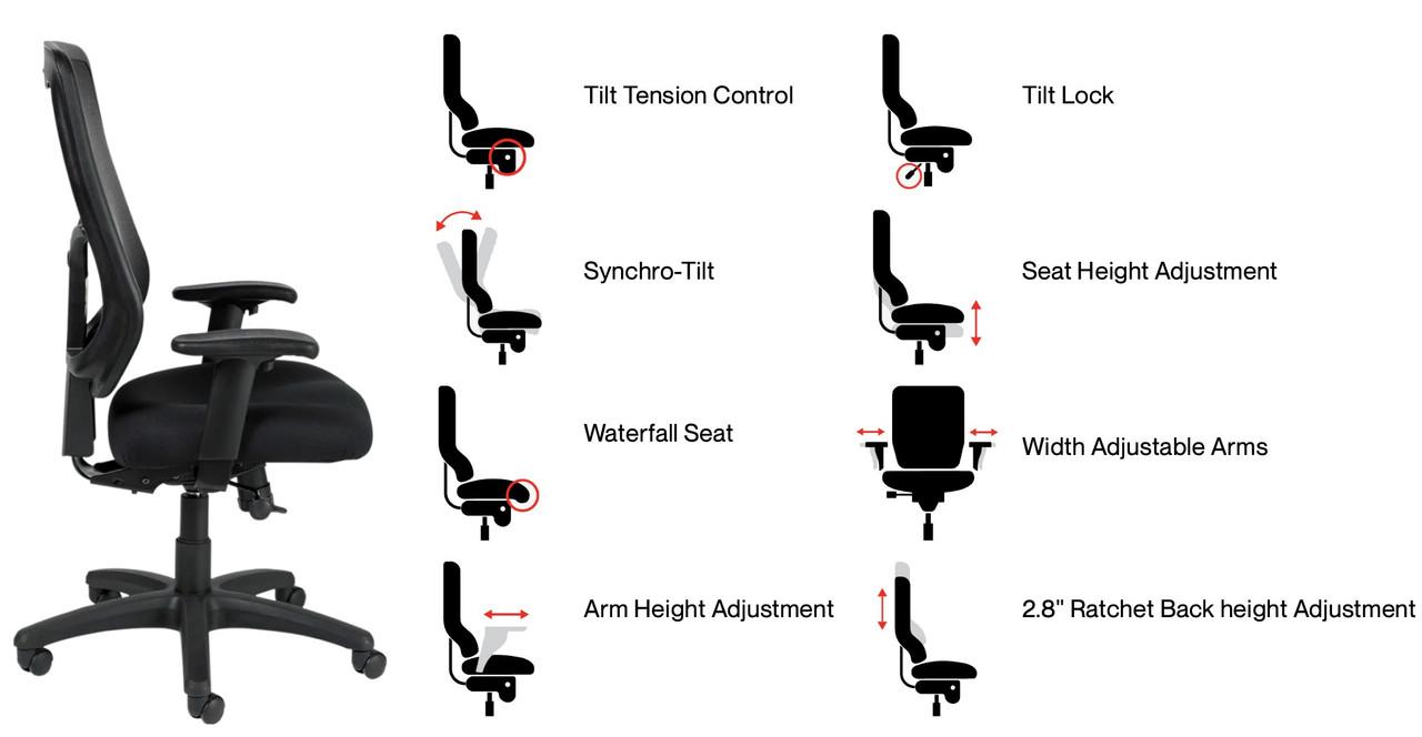 Eurotech Seating Apollo Black Mesh Back Office Chair MTHB94