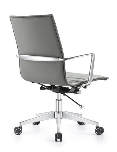 Woodstock Marketing Joe Midtown Gray Leather Boardroom Chair
