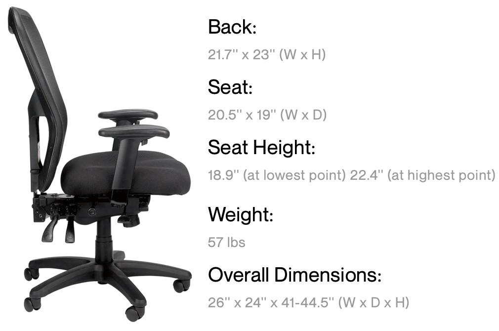Eurotech Seating Apollo Ergonomic Chair with Seat Slider MM95SL
