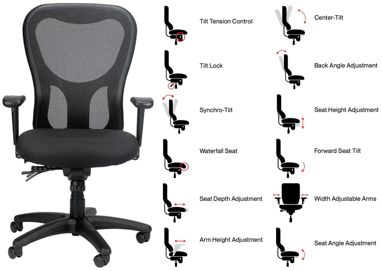Eurotech Seating Apollo Ergonomic Chair with Seat Slider MM95SL