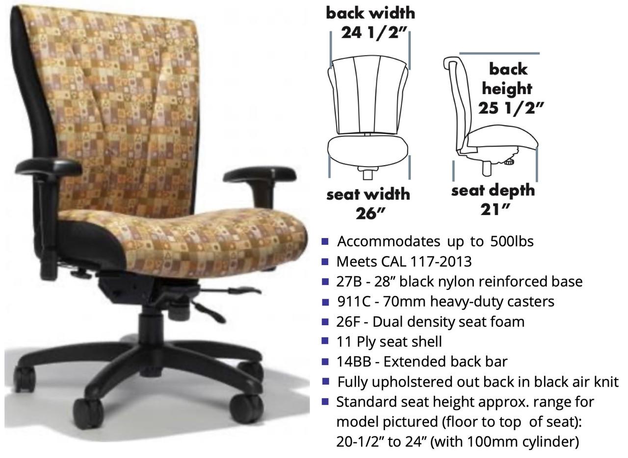 RFM Preferred Seating Sierra Big & Tall Office Chair 8536