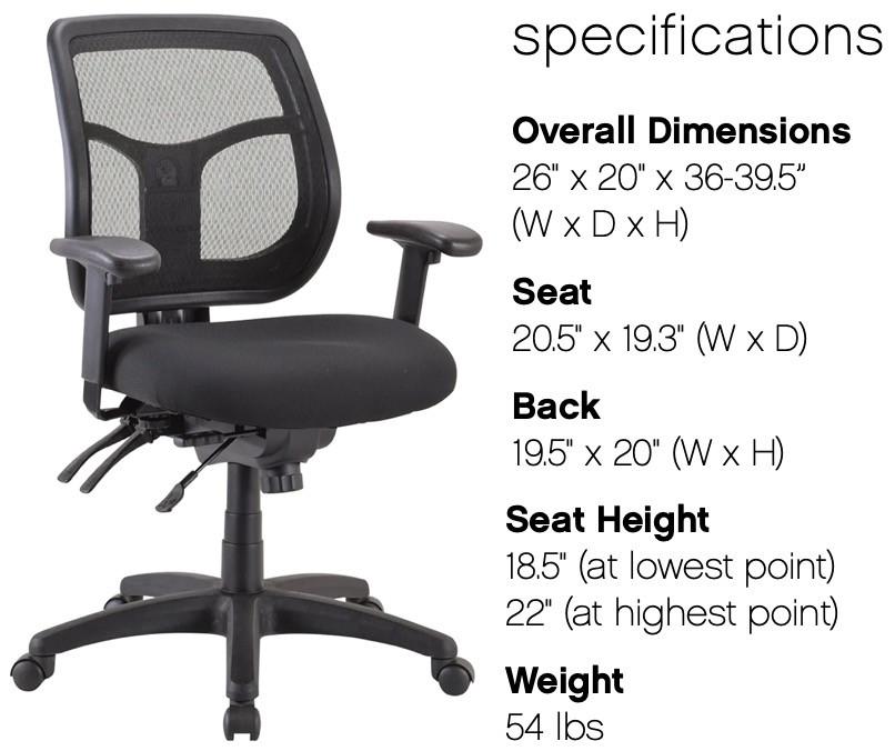 Eurotech Seating Apollo Mesh Back Ergonomic Office Chair MFT9450
