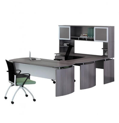 Mayline Group Medina MNT35LGS Gray Steel Finished U Shaped Executive Furniture Set by Mayline