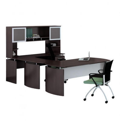 Mayline Group Medina MNT36LDC Mocha Finished Right Handed U Desk by Mayline