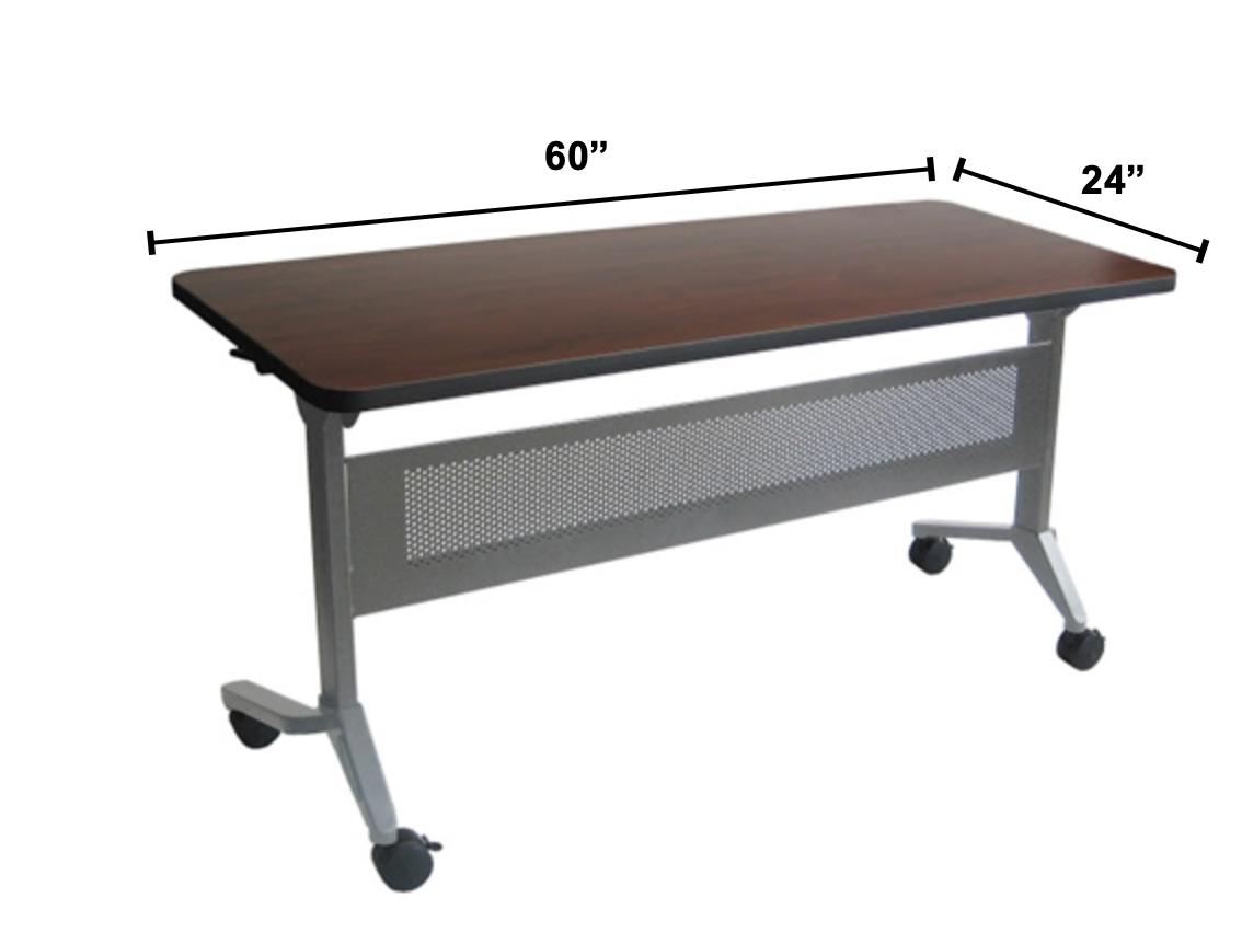 Mayline Group Mayline Model LF2460 Flip-N-Go 60" x 24" Training Room Nesting Table with Silver Base (2 Finish Options Available!)
