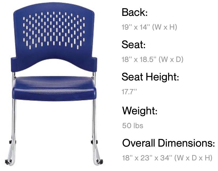 Eurotech Seating Aire Series S4000 Navy Blue Stack Chair (4 Pack!)