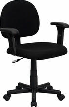  Flash Furniture Black Fabric Computer Chair with Adjustable Arms 