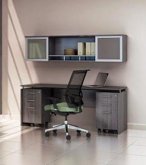 Mayline Group Mayline Medina Credenza with Mobile File Pedestals and Hutch
