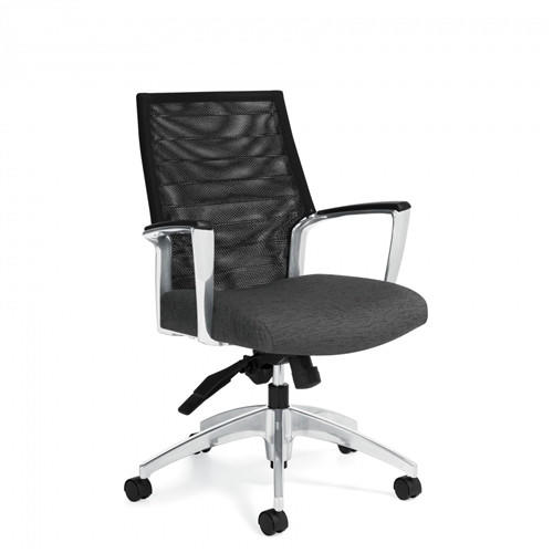 Global Total Office Global Accord InStock Medium Back Mesh Chair 2677-4 (2 Seat Upholstery Options!) 