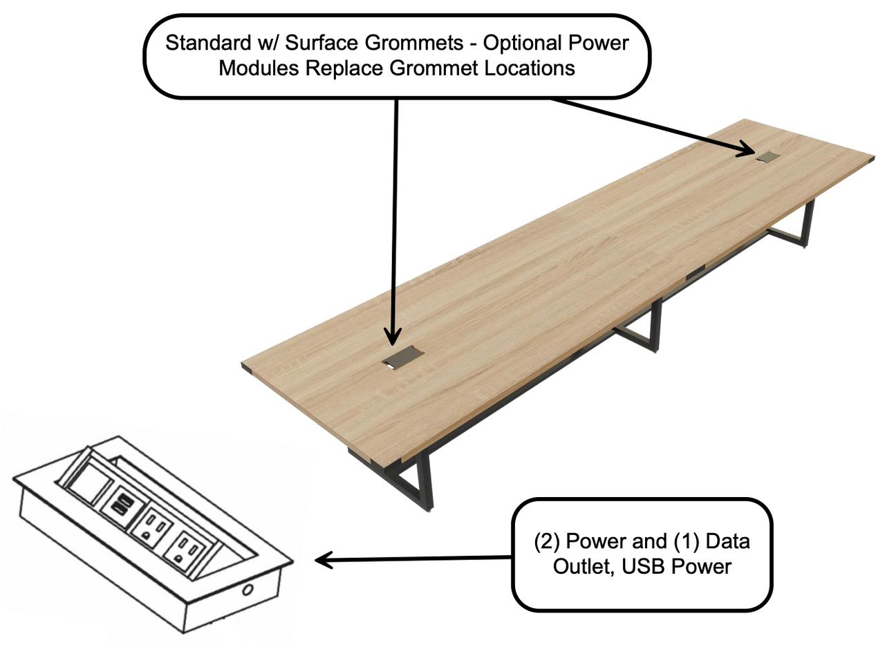 Safco Products Safco Mirella Series 16' Rectangular Conference Table with Optional Power