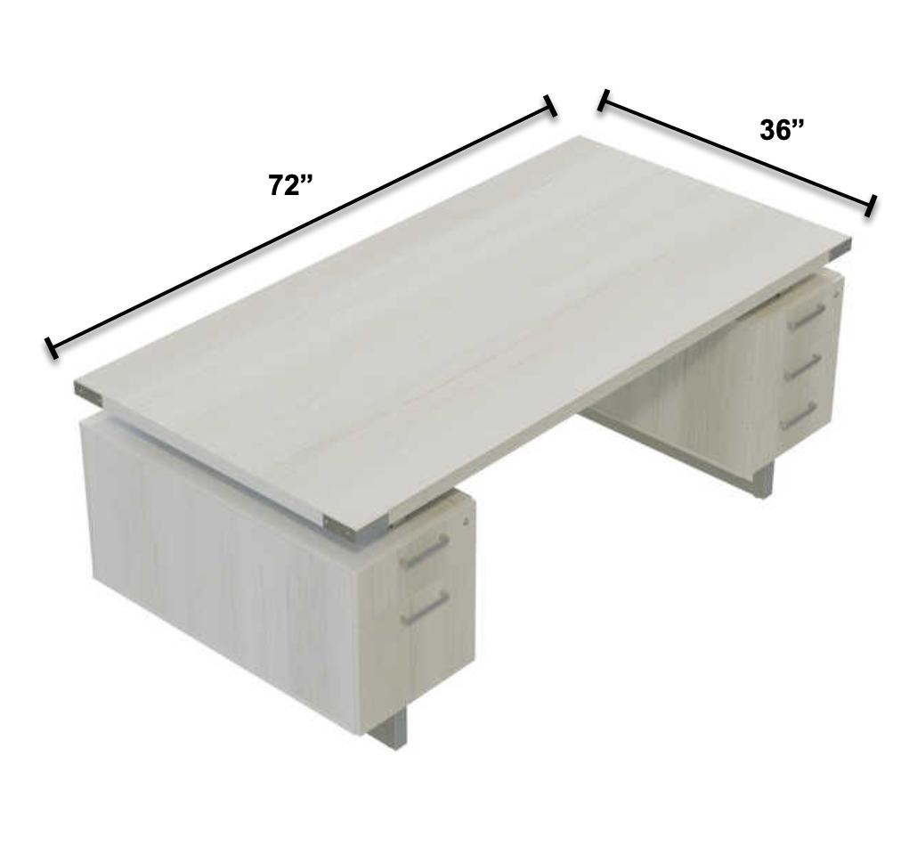 Safco Products Safco Mirella Series 72" x 36" Floating Top Desk with Pedestals 