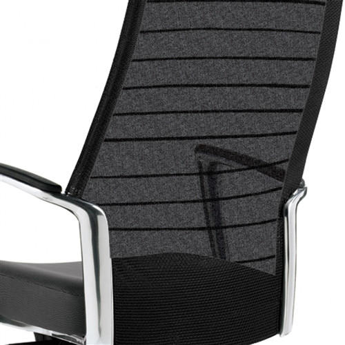 Global Total Office Global Accord Medium Back Mesh Chair with Genuine Leather Seat 2677LM-4
