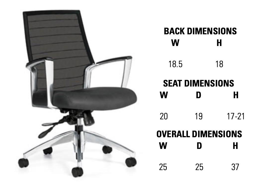 Global Total Office Global Accord Medium Back Mesh Chair with Genuine Leather Seat 2677LM-4 
