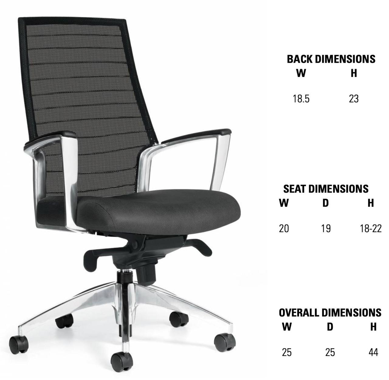Global Total Office Global Accord Mesh Back Office Chair 2676-2 (10 Mesh Colors Available!)