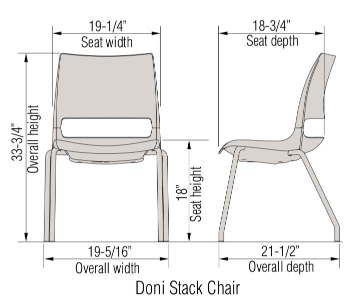KI Furniture and Seating KI Doni 4-Leg Poly Stack Chair DN1100 