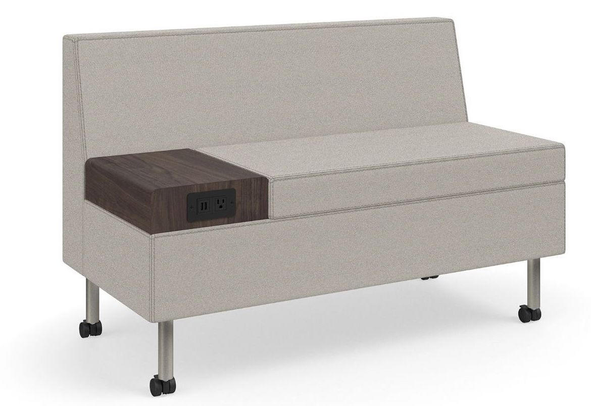 KI Furniture and Seating KI Tattoo Slim Seating Bench with Table and Casters 