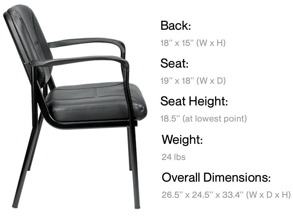 Eurotech Seating Dakota Series Black Vinyl Guest Chair VS8012